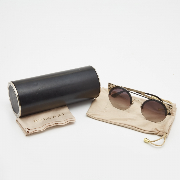 Pre Owned Bvlgari Black Gradient 6088 Cat Eye Sunglasses