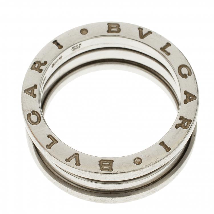 Pre Owned Bvlgari B.Zero1 3-Band 18k White Gold Ring Size 56