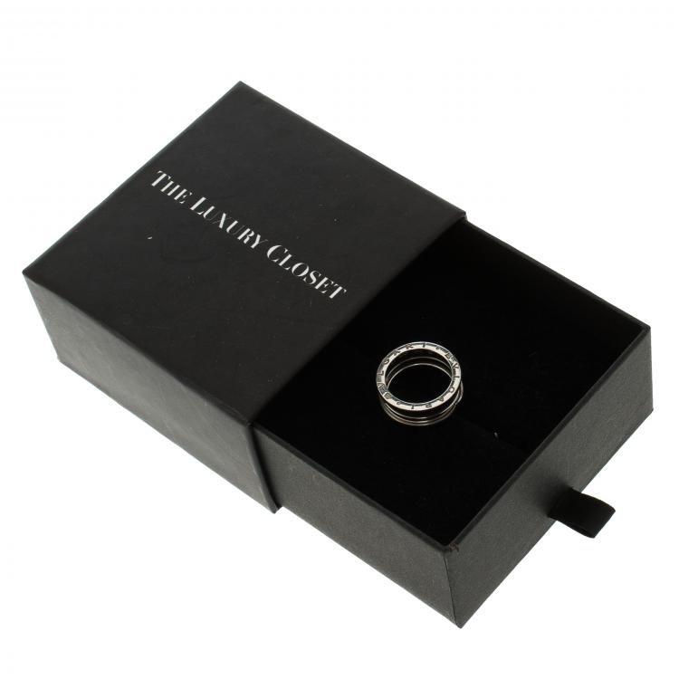 Pre Owned Bvlgari B.Zero1 3-Band 18k White Gold Ring Size 56