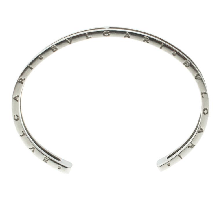 Pre Owned Bvlgari B.Zero1 Steel & 18k Yellow Gold Open Cuff Bracelet 16cm
