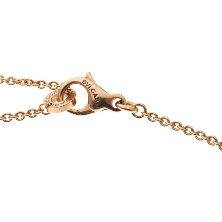 Pre Owned Bvlgari B.Zero1 Black Ceramic 18k Rose Gold Pendant Necklace