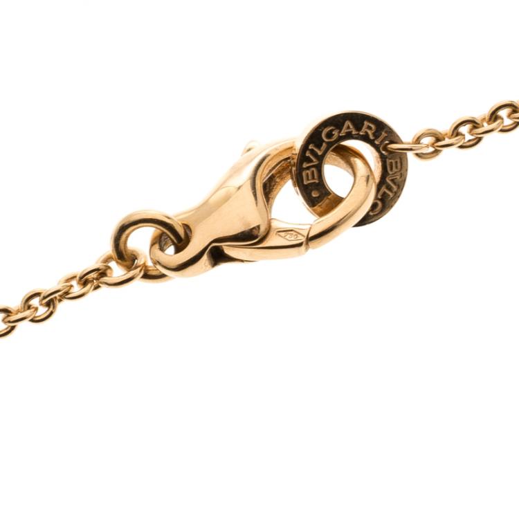 Pre Owned Bvlgari B.Zero1 White Ceramic 18k Rose Gold Pendant Necklace