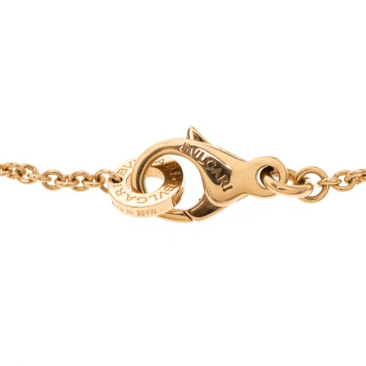 Pre Owned Bvlgari B.Zero1 White Ceramic 18k Rose Gold Pendant Necklace