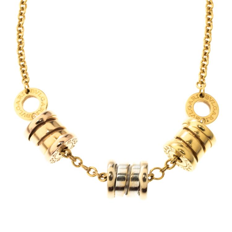 Pre Owned Bvlgari B.zero1 18k 3-Tone Gold Element Soft Bracelet