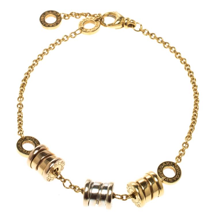 Pre Owned Bvlgari B.zero1 18k 3-Tone Gold Element Soft Bracelet