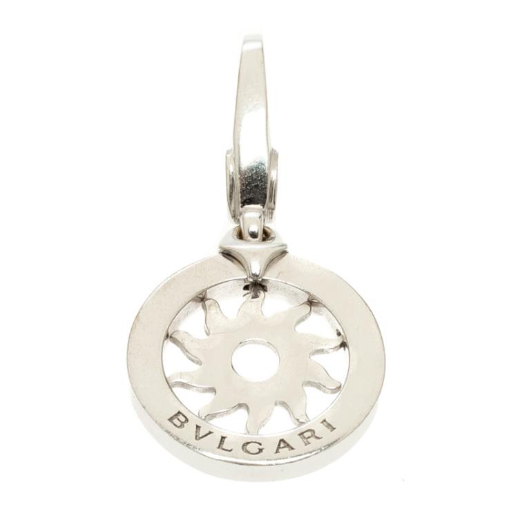 Pre Owned Bvlgari Tondo Sun Sole 18k White Gold Charm Pendant