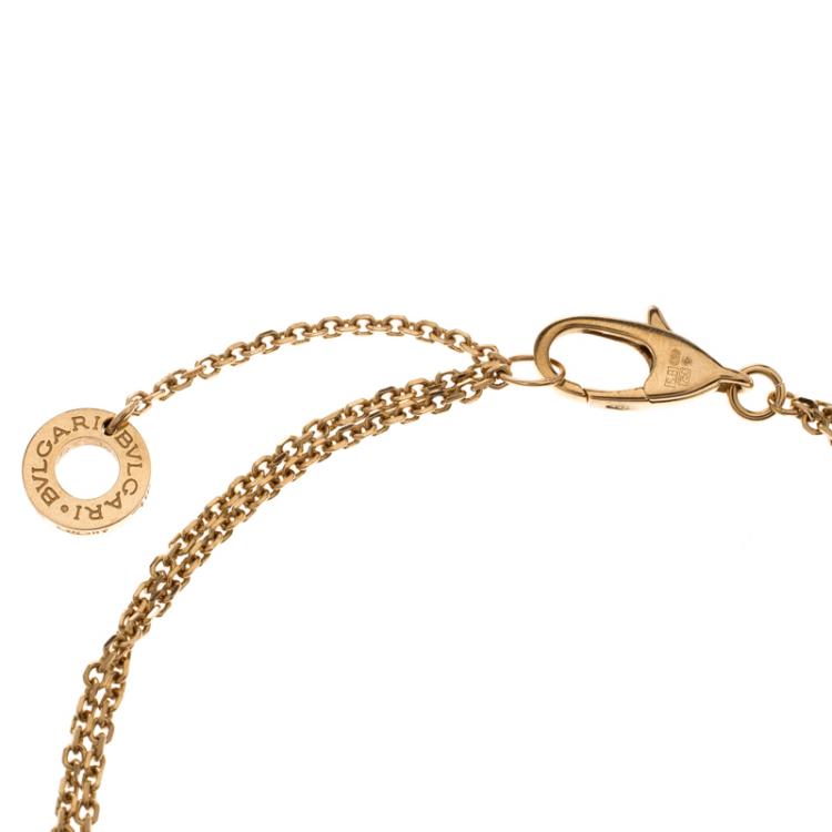 Pre Owned Bvlgari Divas' Dream Turquoise 18k Rose Gold Bracelet Size M/L