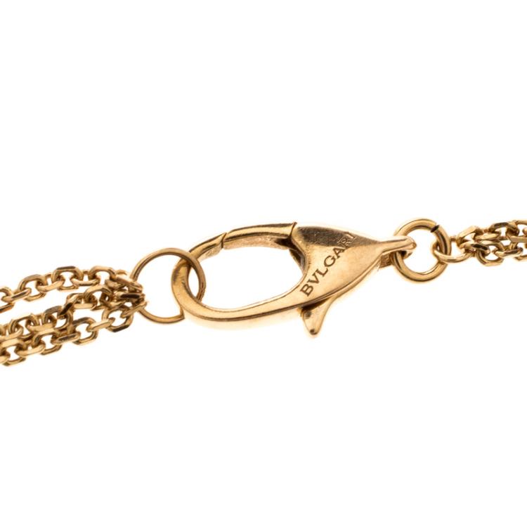 Pre Owned Bvlgari Divas' Dream Turquoise 18k Rose Gold Bracelet Size M/L