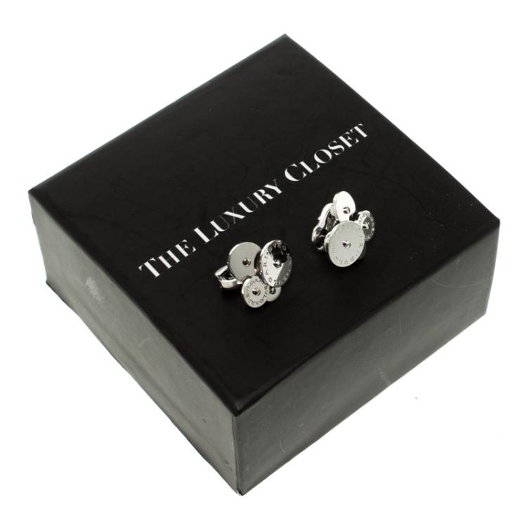 Pre Owned Bvlgari Cicladi Cluster 18k White Gold Clip-on Stud Earrings