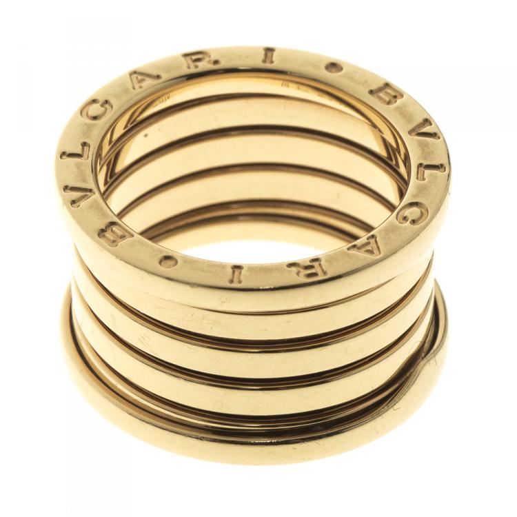 Pre Owned Bvlgari B.Zero1 5-Band 18k Yellow Gold Band Ring Size 54