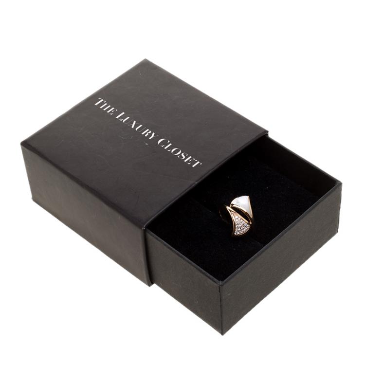 Pre Owned Bvlgari Divas' Dream Rose Gold and Diamonds Ring 