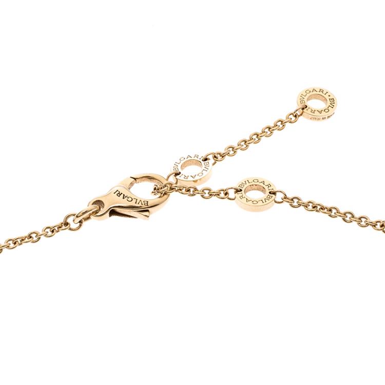 Pre Owned Bvlgari B.Zero1 White Ceramic 18k Rose Gold Pendant Necklace