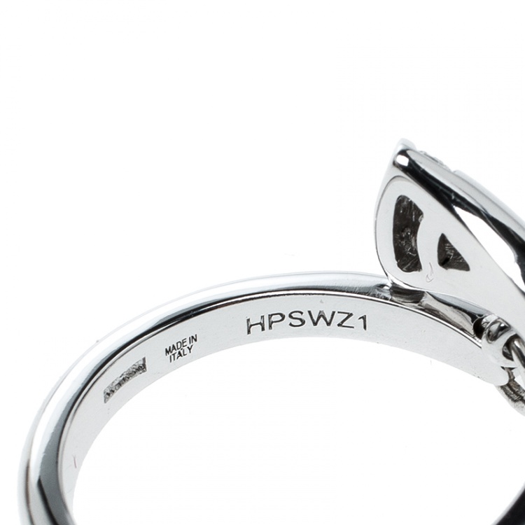 Pre Owned Bvlgari Divas' Dream Diamond 18k White Gold Ring Size 52.5
