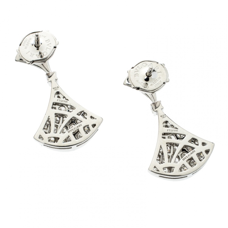 Pre Owned Bvlgari Diva's Dream Diamond 18k White Gold Drop Earrings