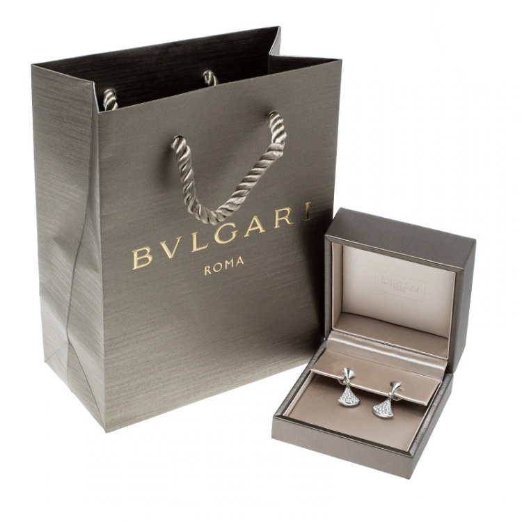 Pre Owned Bvlgari Diva's Dream Diamond 18k White Gold Drop Earrings