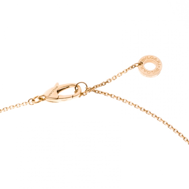 Pre Owned Bvlgari Divas' Dream Diamond Lapis Lazuli 18k Rose Gold Pendant Necklace