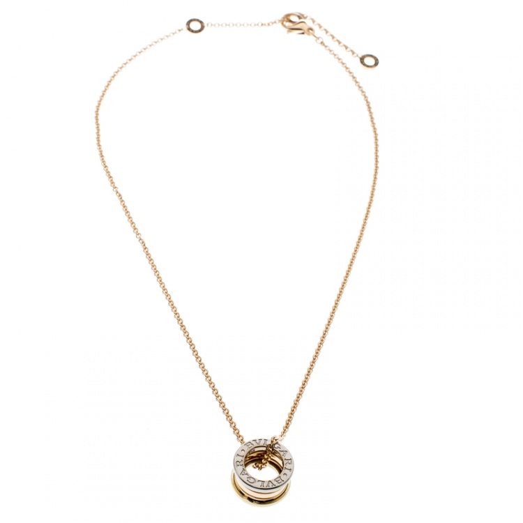 مملوكة مسبقًا Bvlgari B. Zero 1 18K Three Tone Gold Pendant Necklace 