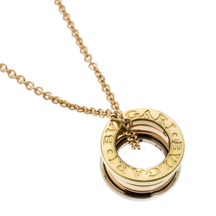 مملوكة مسبقًا Bvlgari B. Zero 1 18K Three Tone Gold Pendant Necklace 