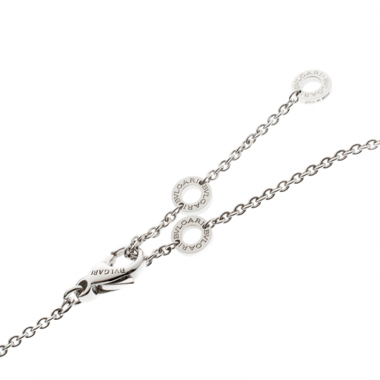 Pre Owned Bvlgari Diamond & 18k White Gold Pendant Necklace