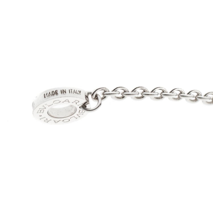 Pre Owned Bvlgari Diamond & 18k White Gold Pendant Necklace