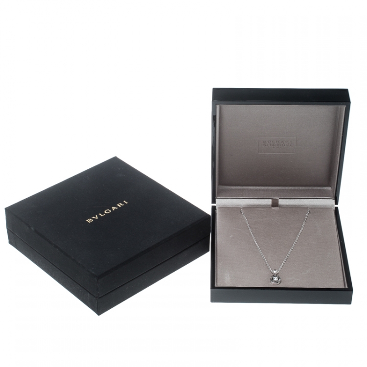 Pre Owned Bvlgari Diamond & 18k White Gold Pendant Necklace
