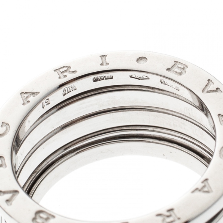 Pre Owned Bvlgari B.Zero1 4-Band 18k White Gold Ring Size 51