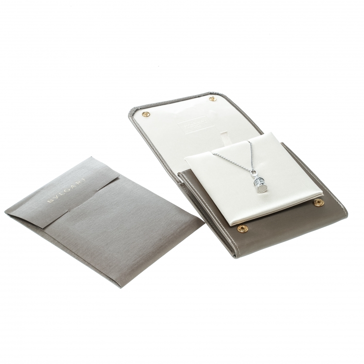 Pre Owned Bvlgari B.Zero1 Diamond 18k White Gold Charm Chain Necklace 