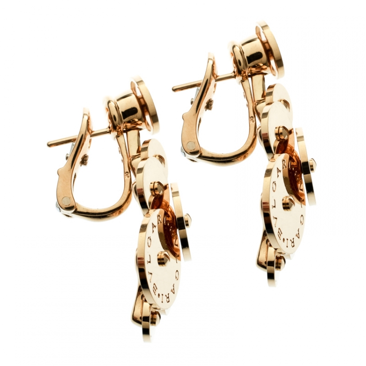 Pre Owned Bvlgari Cicladi 18k Yellow Gold Cluster Disc Drop Earrings