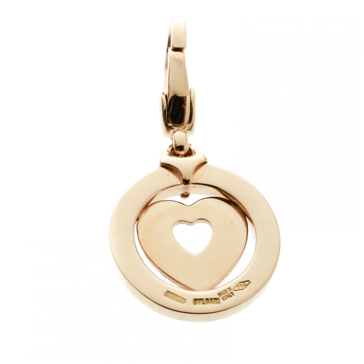 Pre Owned Bvlgari Tondo Heart 18k Yellow Gold Charm