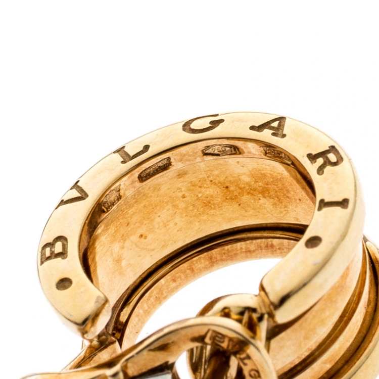 Pre Owned Bvlgari B.Zero1 18K Yellow Gold Hoop Earrings