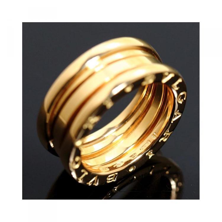 Pre Owned Bvlgari B.Zero1 3-Band 18K Yellow Gold Ring Size 51