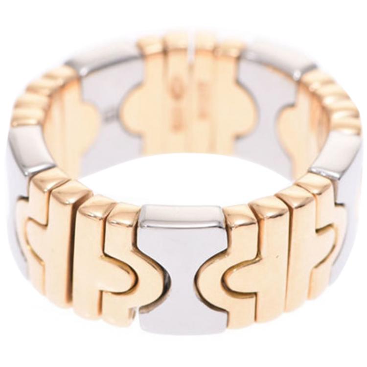 Pre Owned Bvlgari Parentesi 18K 2-Tone Ring Size 49
