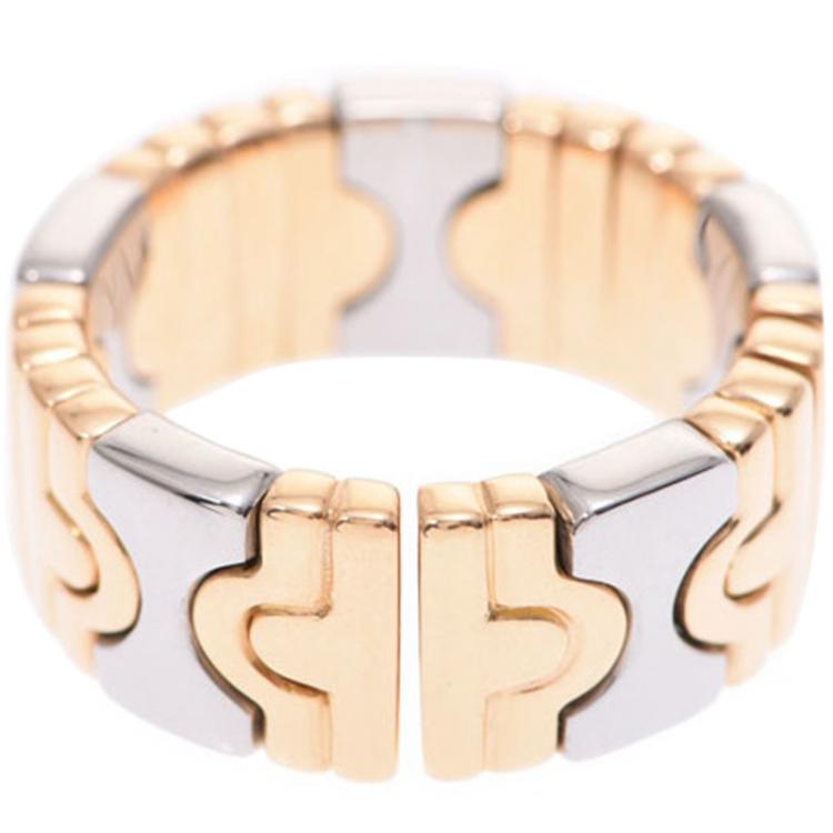 Pre Owned Bvlgari Parentesi 18K 2-Tone Ring Size 49