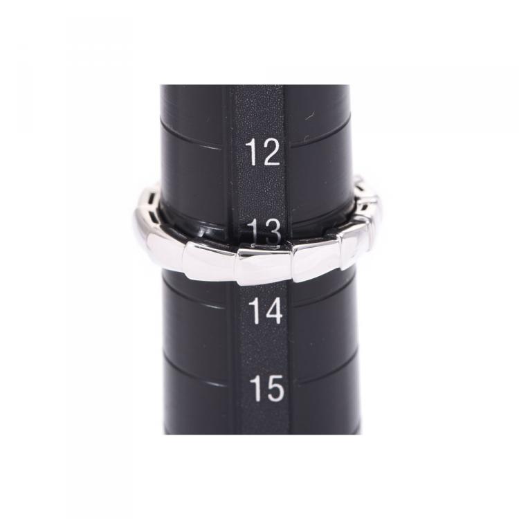 Pre Owned Bvlgari Serpenti 18K White Gold Wedding Band Ring Size 54