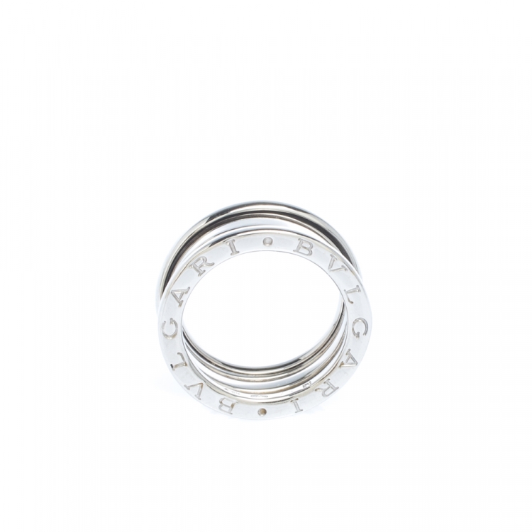 Pre Owned Bvlgari B.Zero1 3-Band 18k White Gold Ring Size 50