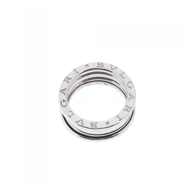 Pre Owned Bvlgari B.Zero1 3-Band 18k White Gold Ring Size 50