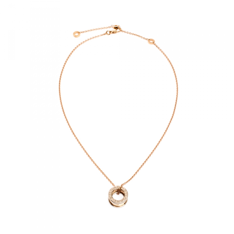 Pre Owned Bvlgari B.Zero1 18k Two Tone Gold Pendant Necklace
