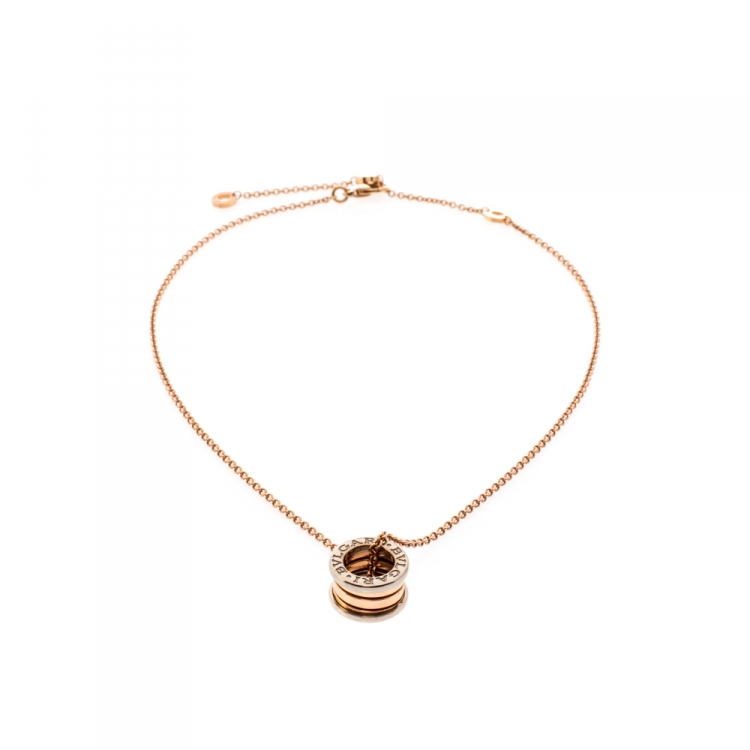 Pre Owned Bvlgari B.Zero1 18k Two Tone Gold Pendant Necklace