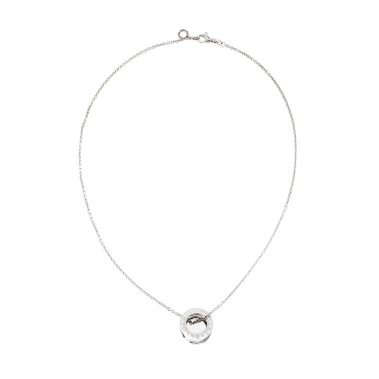 Pre Owned Bvlgari B.Zero 1 18K White Gold Pendant Necklace