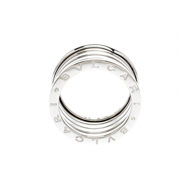 Pre Owned Bvlgari B.Zero1 18k White Gold  5-Band Ring Size 55 