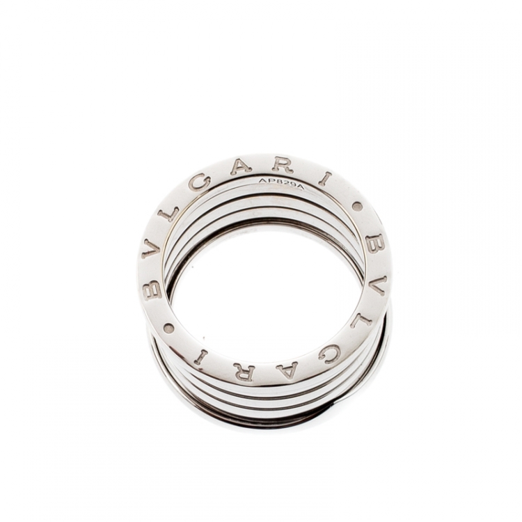 Pre Owned Bvlgari B.Zero1 18k White Gold  5-Band Ring Size 55 