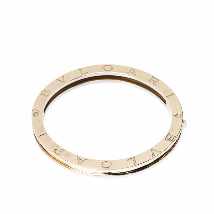 Pre Owned Bvlgari B.Zero1 Steel & 18k Yellow Gold Bracelet 