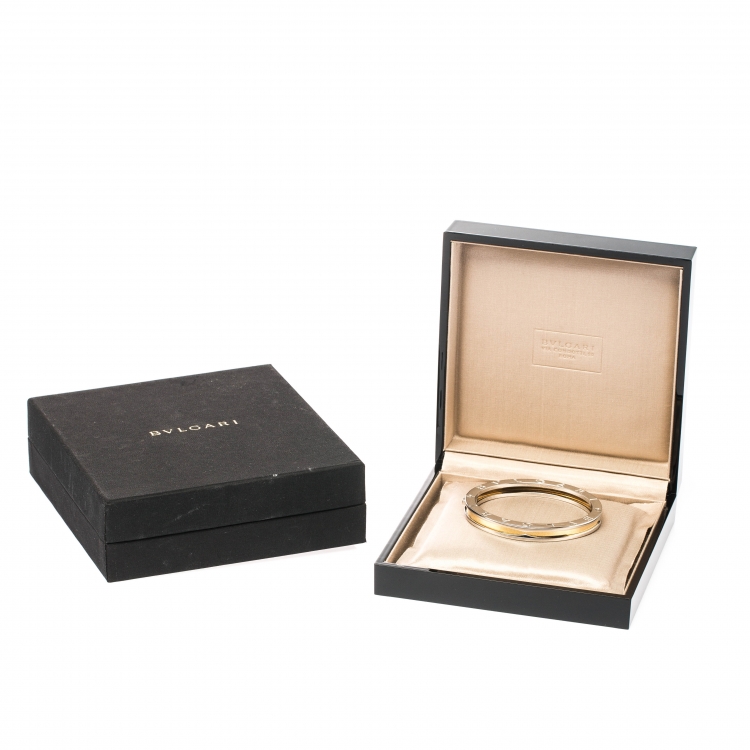 Pre Owned Bvlgari B.Zero1 Steel & 18k Yellow Gold Bracelet 