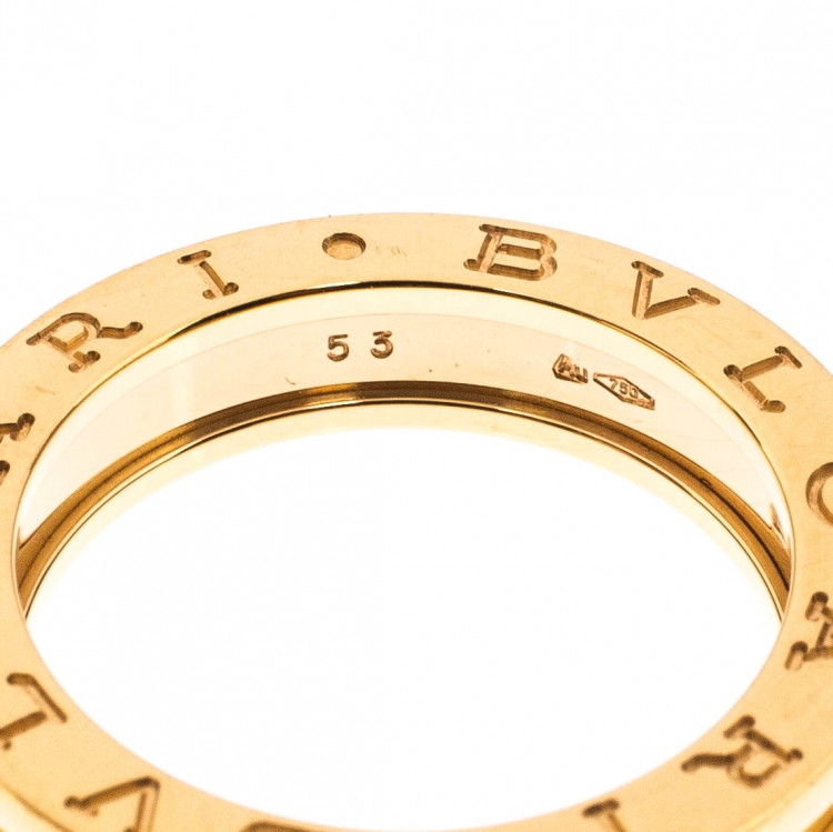 Pre Owned Bvlgari B.Zero1 1-Band 18k Yellow Gold Band Ring Size 53
