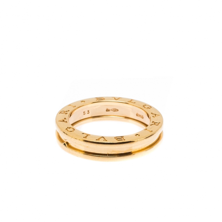 Pre Owned Bvlgari B.Zero1 1-Band 18k Yellow Gold Band Ring Size 53