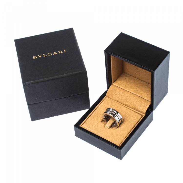 Pre Owned Bvlgari B.Zero1 3-Band 18k White Gold Ring Size 52