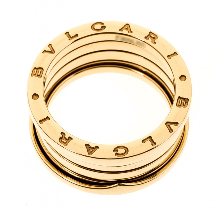 Pre Owned Bvlgari B.Zero1 4-Band 18k Yellow Gold Ring Size 59