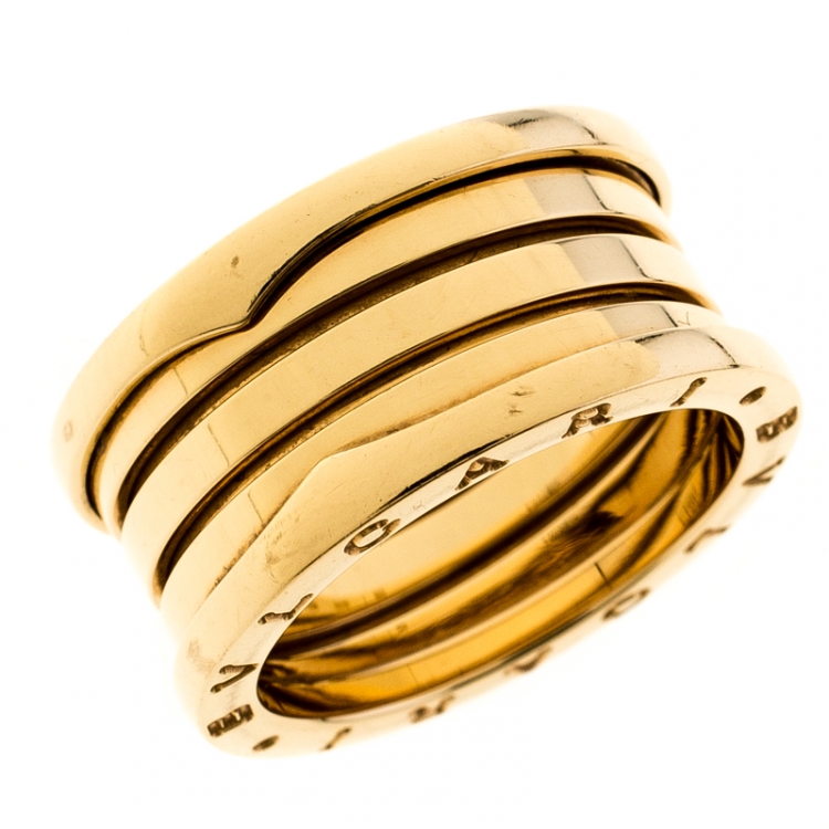 Pre Owned Bvlgari B.Zero1 4-Band 18k Yellow Gold Ring Size 59
