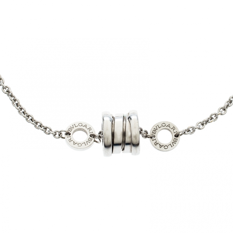 Pre Owned Bvlgari B.Zero1 18k White Gold Soft Bracelet