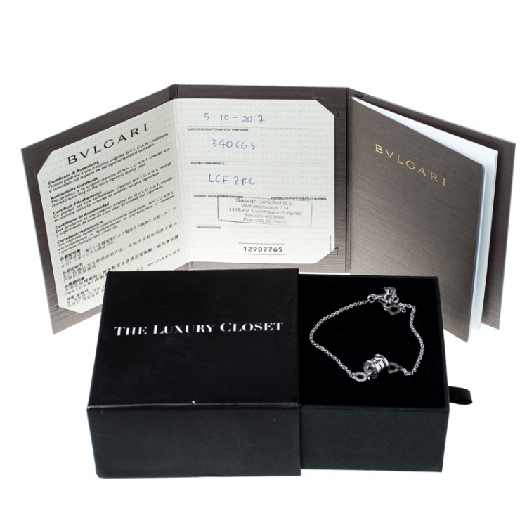 Pre Owned Bvlgari B.Zero1 18k White Gold Soft Bracelet